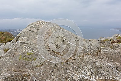 Granite rock along the northesea coast of ireland Stock Photo