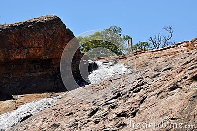 Granite Rock Face at Serpentine Falls Stock Photo