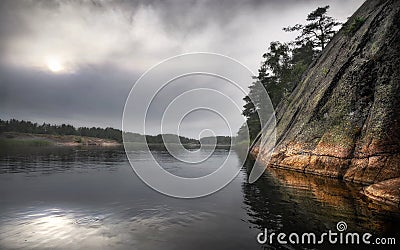 Granite rocks are coastline and islands in North Europe, Baltic sea, gulf of Finland. Clean nordic nature Stock Photo