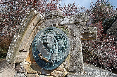 Granite sculture in Pont Aven village Stock Photo