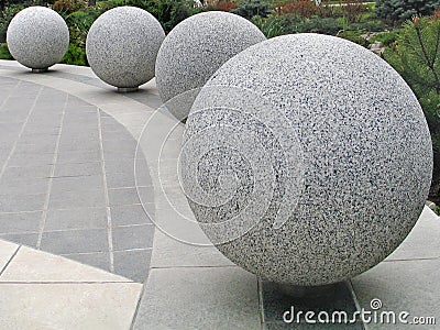 Granite spheres Stock Photo