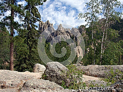 Granite Spires in the Black Hills of South Dakota Stock Photo