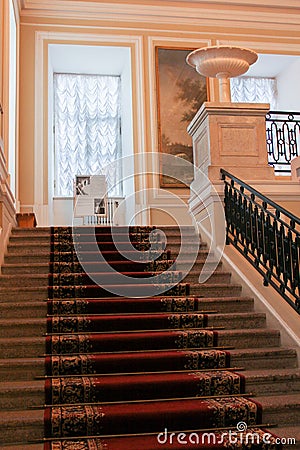 Granite staircase Gatchina Palace. Editorial Stock Photo