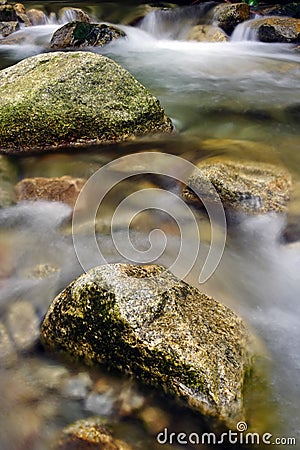 Granite stones in the river Stock Photo