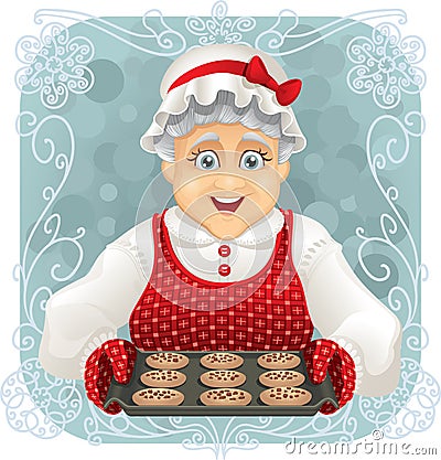 Granny Baked Some Cookies Cartoon Illustration