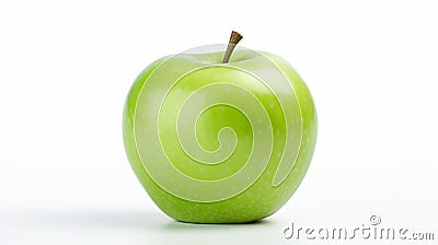 Granny Smith apple, Isolated macro of a green granny smith apple. generative ai Stock Photo