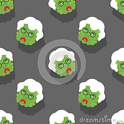 Granny zombie pattern seamless. Dead green grandmother monster background. scary grandma texture Vector Illustration