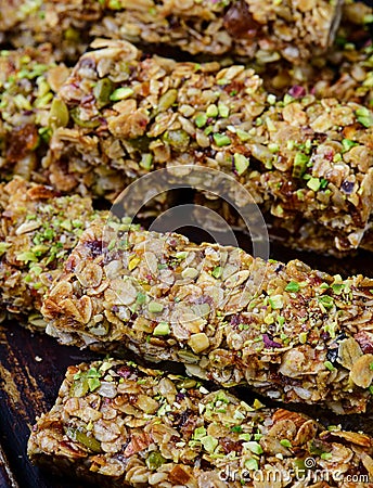 Granola bars for snacking Stock Photo