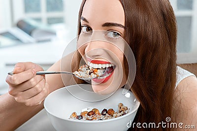 Granola breakfast Stock Photo