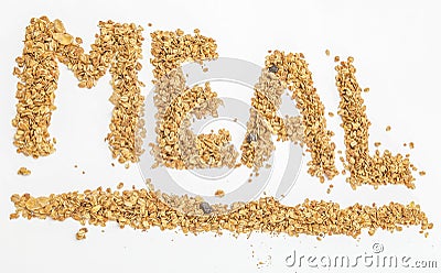 Granola cereal on white backgroung Stock Photo