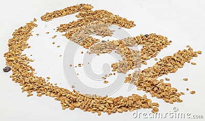 Granola cereal on white backgroung Stock Photo