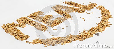 Granola cereal on white backgroung Stock Photo