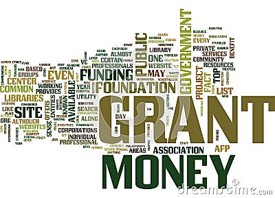 Grant Money Text Background Word Cloud Concept Vector Illustration