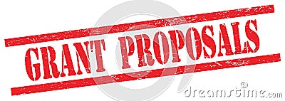 GRANT PROPOSALS text on red grungy rectangle stamp Stock Photo