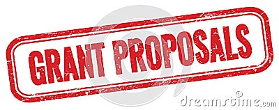 GRANT PROPOSALS text on red grungy stamp Stock Photo