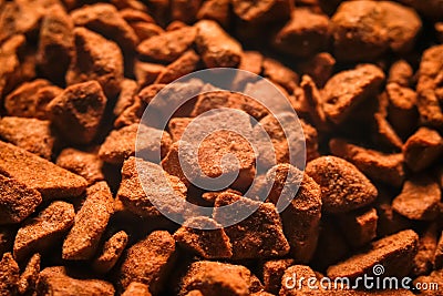 Granules of instant coffee texture background Stock Photo