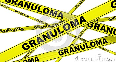 Granuloma. Yellow warning tapes Stock Photo