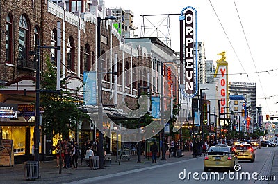 Granville Street in Vancouver Editorial Stock Photo