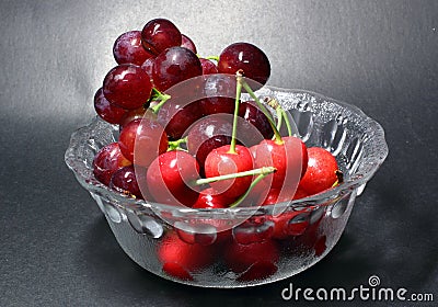 Grape and cherry Stock Photo