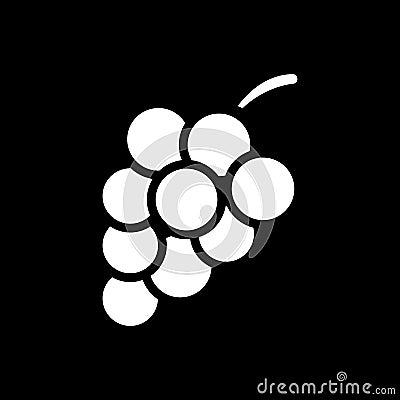 Grape dark mode glyph icon Vector Illustration