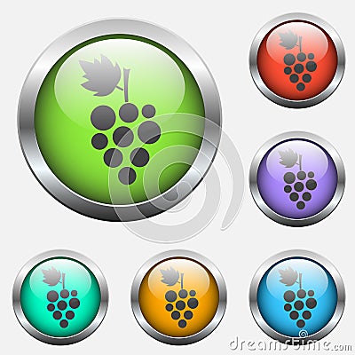 grape glass buttons Vector Illustration