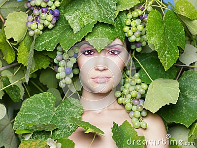 Grape goddess Stock Photo