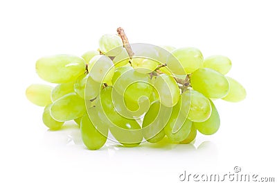 Grape green on white background Stock Photo