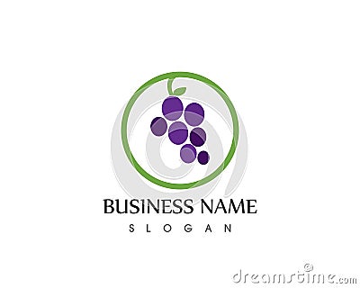 Grape logo vector template,icon symbol logo vector template Vector Illustration