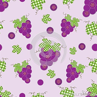 Grape patchwork seamless Vector Illustration