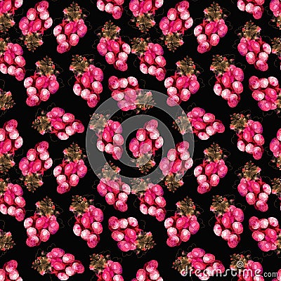 Pink grape pattern Stock Photo