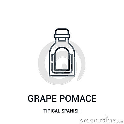 grape pomace icon vector from tipical spanish collection. Thin line grape pomace outline icon vector illustration. Linear symbol Vector Illustration