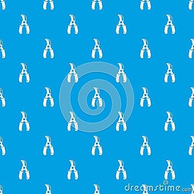 Grape scissors pattern vector seamless blue Vector Illustration