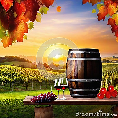 grape vine wine winery drink background alcohol grapevine Cartoon Illustration