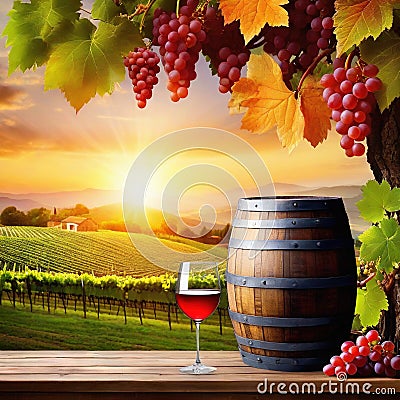 grape vine wine winery drink background alcohol grapevine Cartoon Illustration