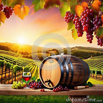 grape vine wine winery drink background alcohol grapevine Cartoon Illustration