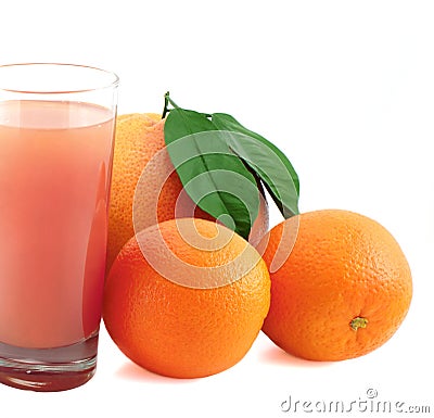 Grapefruit ,orange and juice . Stock Photo