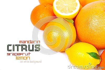 Grapefruit, tangerine, lemon, orange Stock Photo