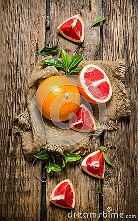 Grapefruit whole and sliced Stock Photo