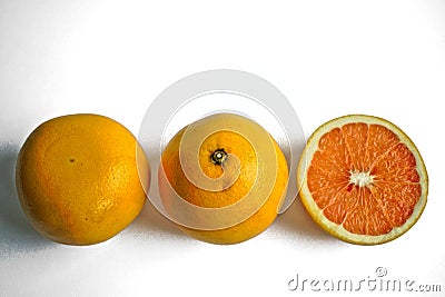 Grapefruits on a White Background Stock Photo