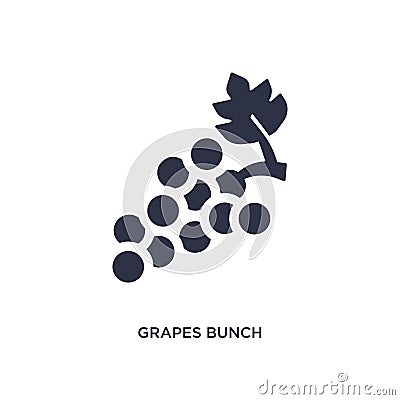 grapes bunch icon on white background. Simple element illustration from greece concept Vector Illustration