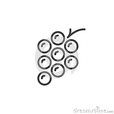 Grapes line icon, outline vector sign Vector Illustration