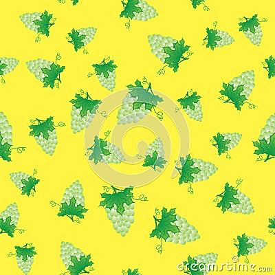 Grapes Seamless Pattern Vector Illustration