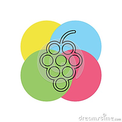 grapes vector icon Cartoon Illustration