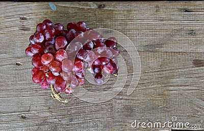 Grapes on wood table Stock Photo