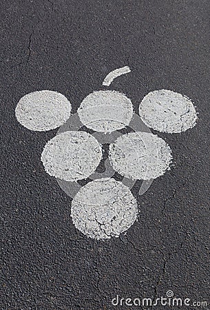 Grapevine symbol on asphalt at the Moselle near Kroev Stock Photo
