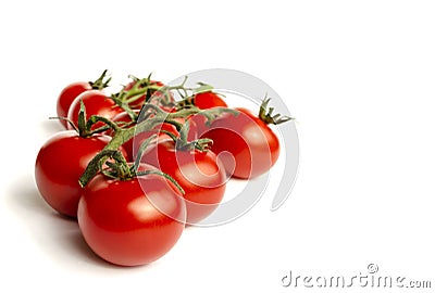 Grapevine tomatoes isolate on white background Stock Photo