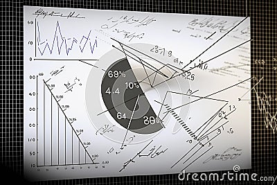 graph arrows formulas calculations. AI Generated Stock Photo