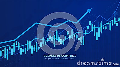 Graph or chart of business data. Abstract statistic diagram. Development of success invectment. Vector Vector Illustration