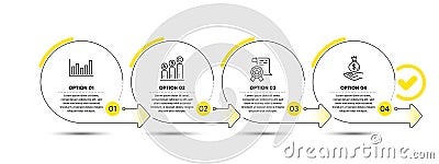 Graph chart, Certificate and Column chart icons set. Income money sign. Vector Vector Illustration