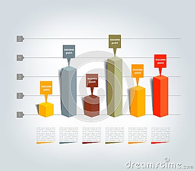 Graph, chart, 3D. Infographics. Vector Illustration